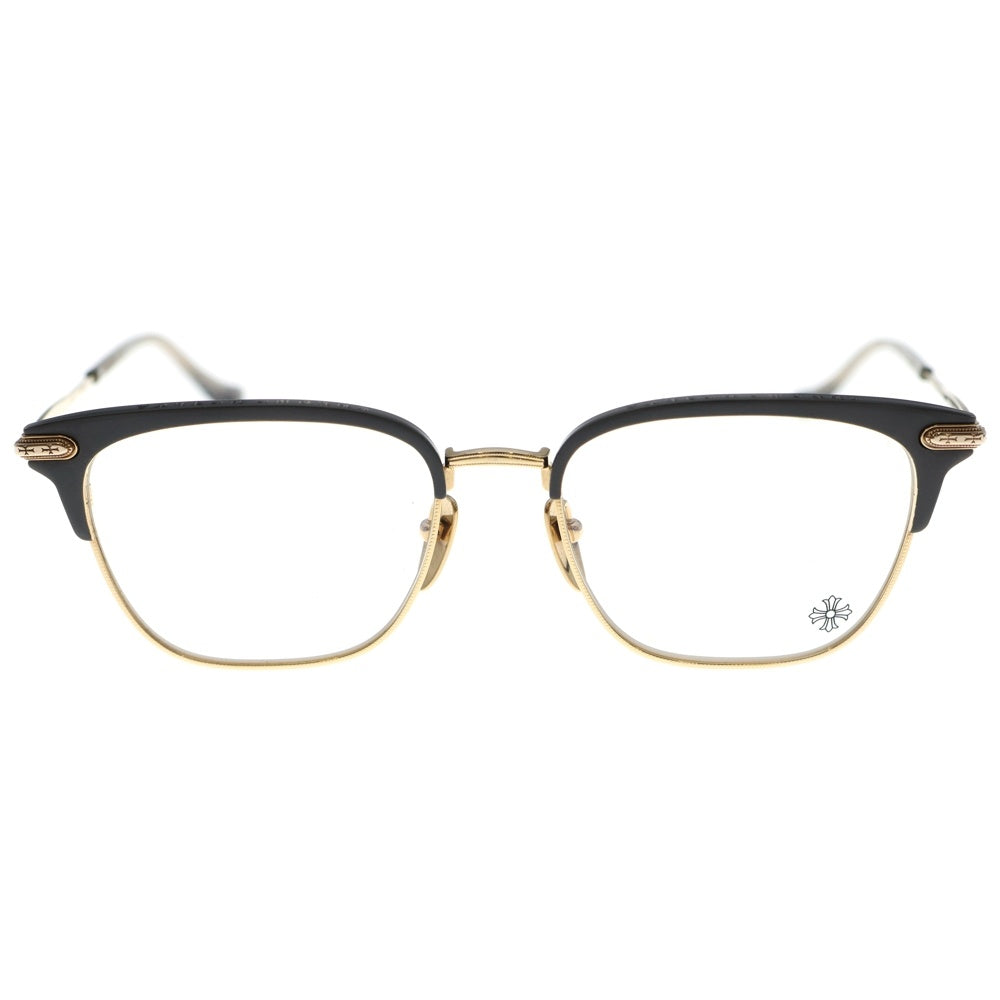 CHROME HEARTS(クロムハーツ) MUFFBUFFIN' ORB/GP スクエア アイウェア 眼鏡 ゴールド/ブラック 53□18‐155