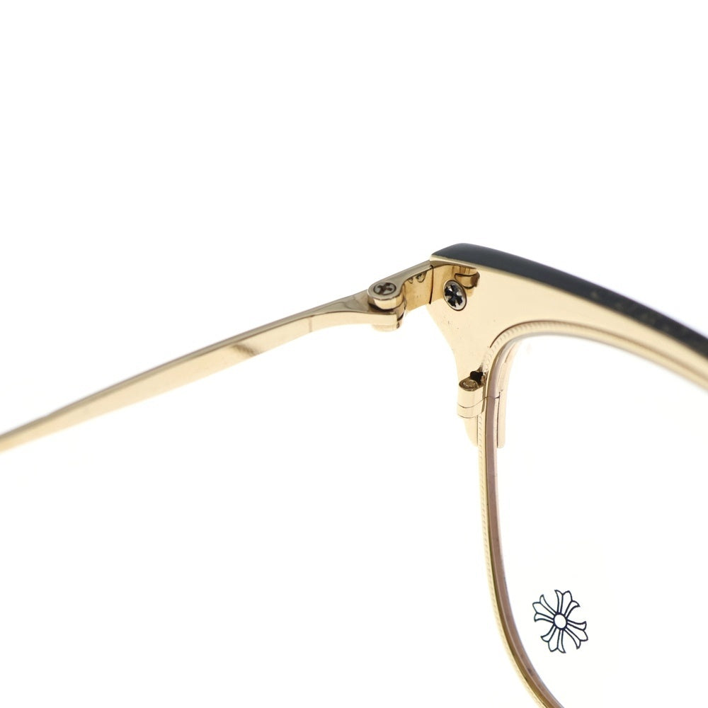 CHROME HEARTS(クロムハーツ) MUFFBUFFIN' ORB/GP スクエア アイウェア 眼鏡 ゴールド/ブラック 53□18‐155