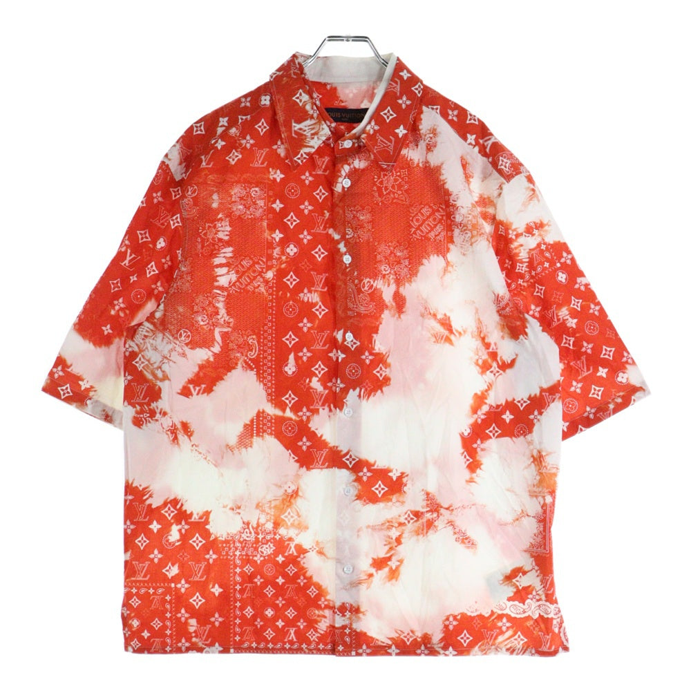 LOUIS VUITTON(ルイヴィトン) 22AW モノグラムバンダナ総柄半袖シャツ ホワイト/オレンジ RM222M NW0 HNS07X