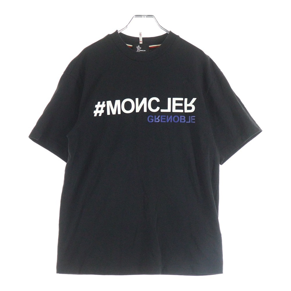 MONCLER(モンクレール) T-SHIRT MANICA CORTA H20978C00005 フロントロゴクルーネック半袖Tシャツカットソー ブラック