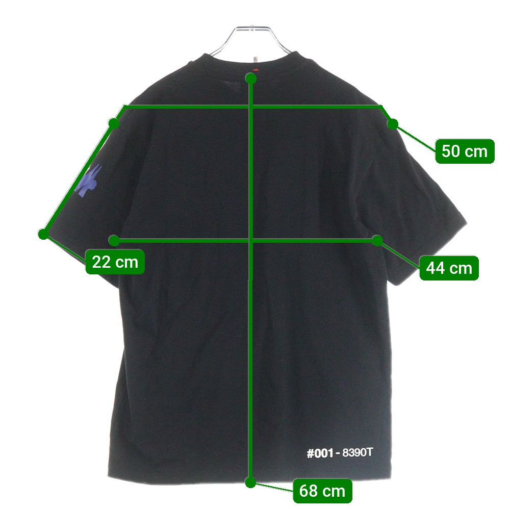 MONCLER(モンクレール) T-SHIRT MANICA CORTA H20978C00005 フロントロゴクルーネック半袖Tシャツカットソー ブラック