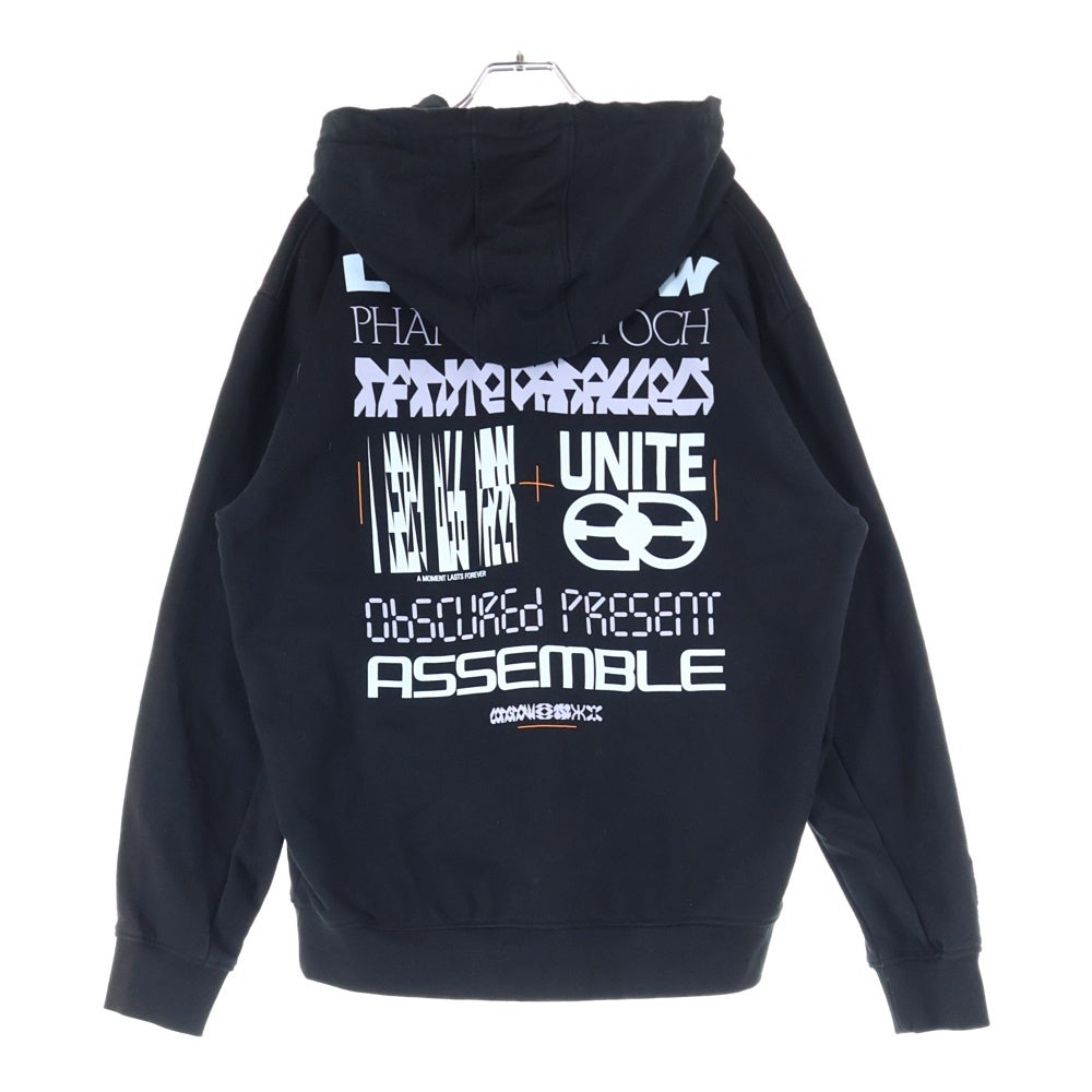McQ Alexander McQueen(マックキューアレキサンダーマックイーン) L11 Dawn Hoodie 624727 RTT19 フロントロゴプリントプルオーバーパーカー フーディ ブラック