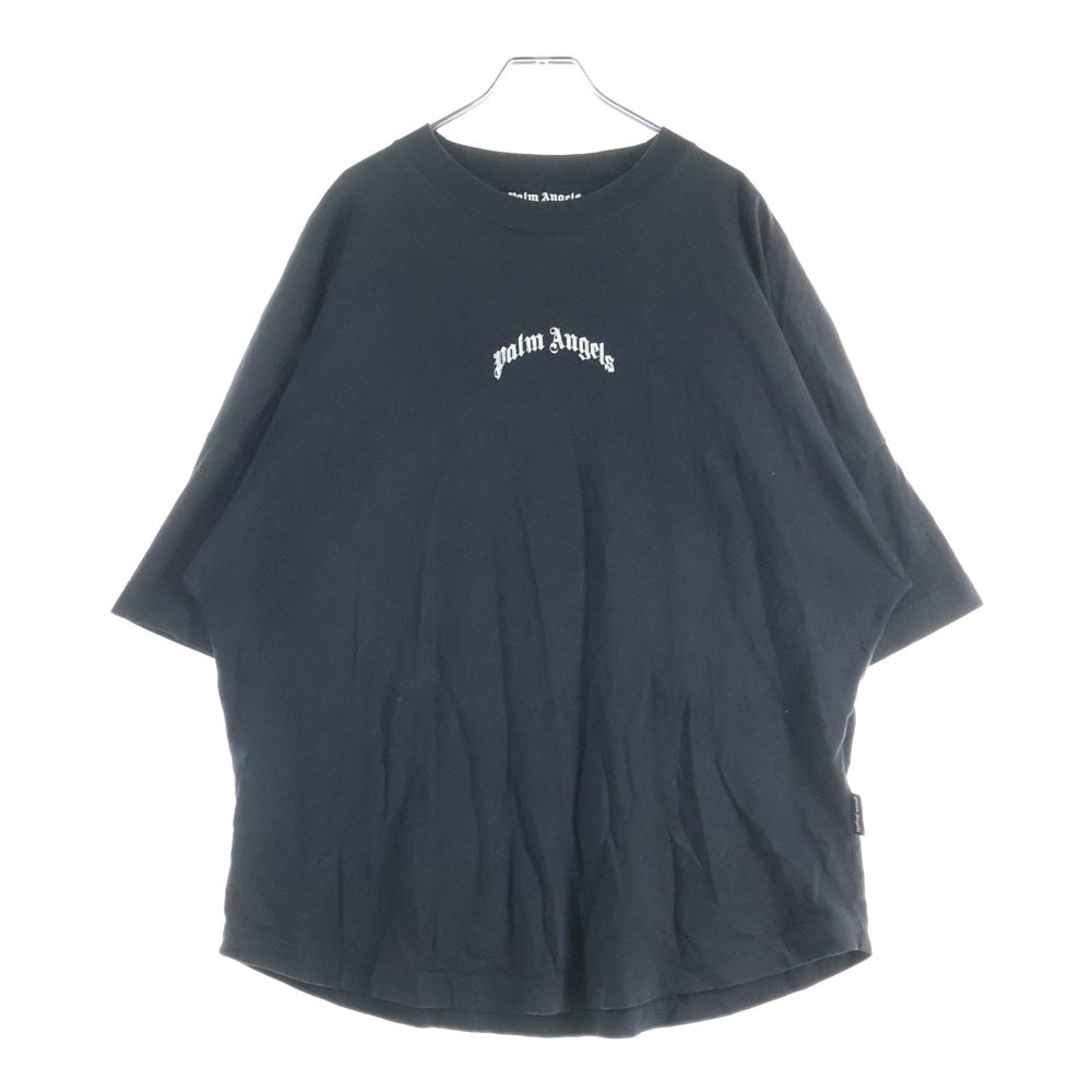 Palm Angels(パームエンジェルス) curved-logo T-shirt カーブドロゴプリント半袖カットソー Tシャツ ブラック PMAA002S25JER001