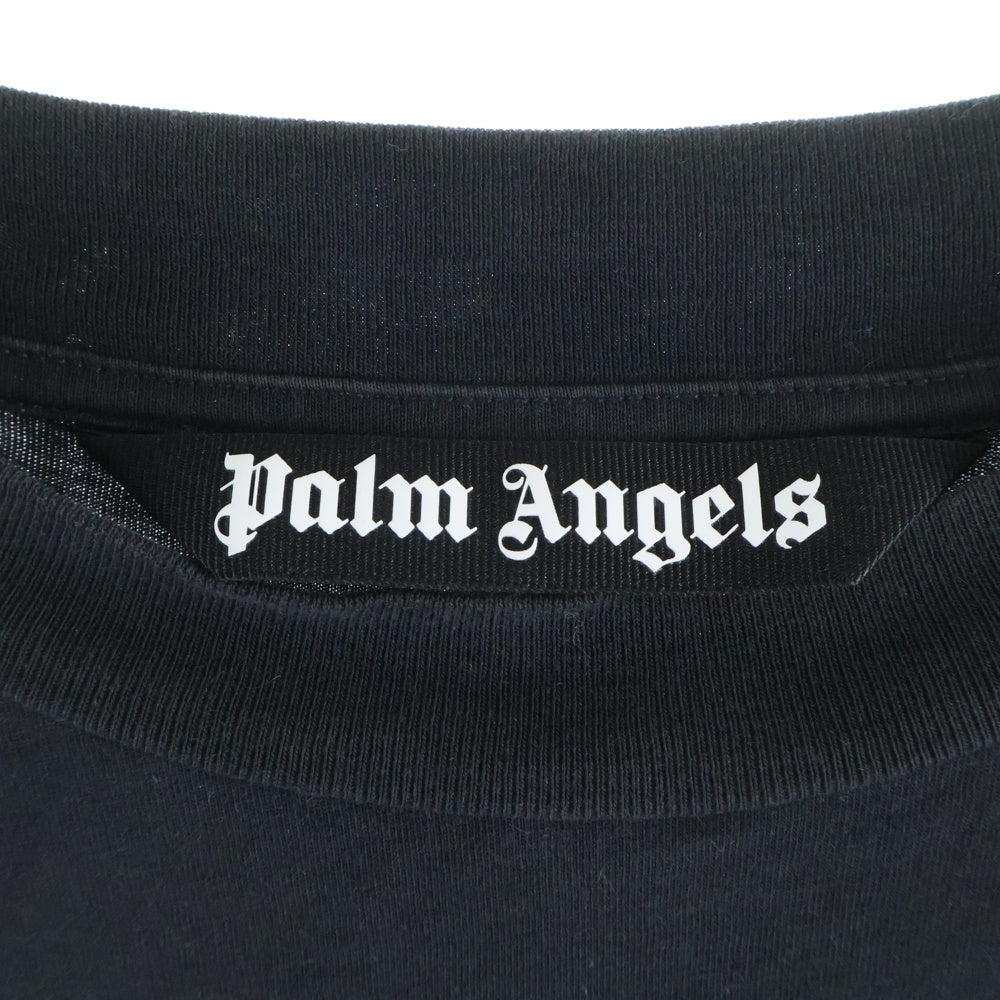 Palm Angels(パームエンジェルス) curved-logo T-shirt カーブドロゴプリント半袖カットソー Tシャツ ブラック PMAA002S25JER001