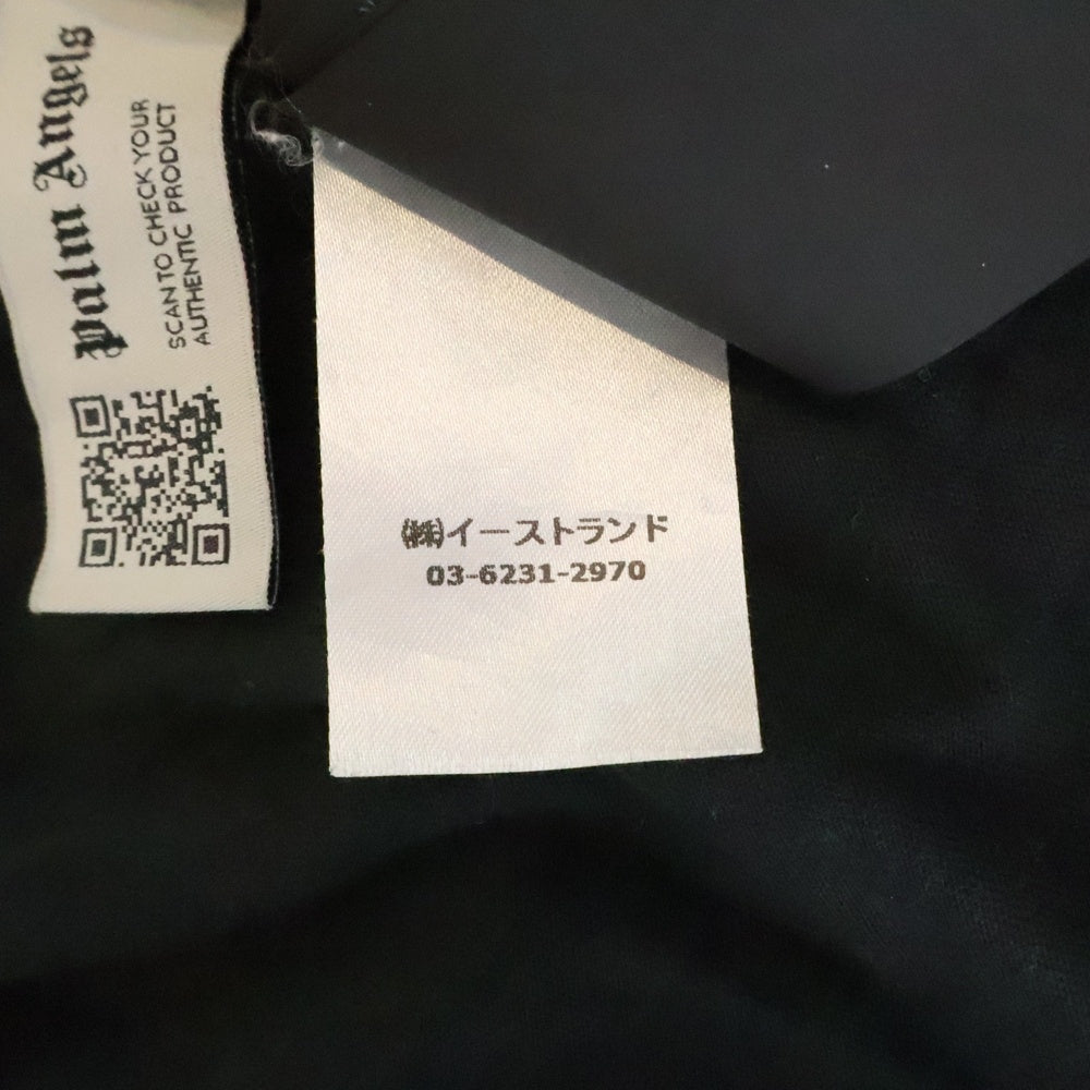 Palm Angels(パームエンジェルス) curved-logo T-shirt カーブドロゴプリント半袖カットソー Tシャツ ブラック PMAA002S25JER001