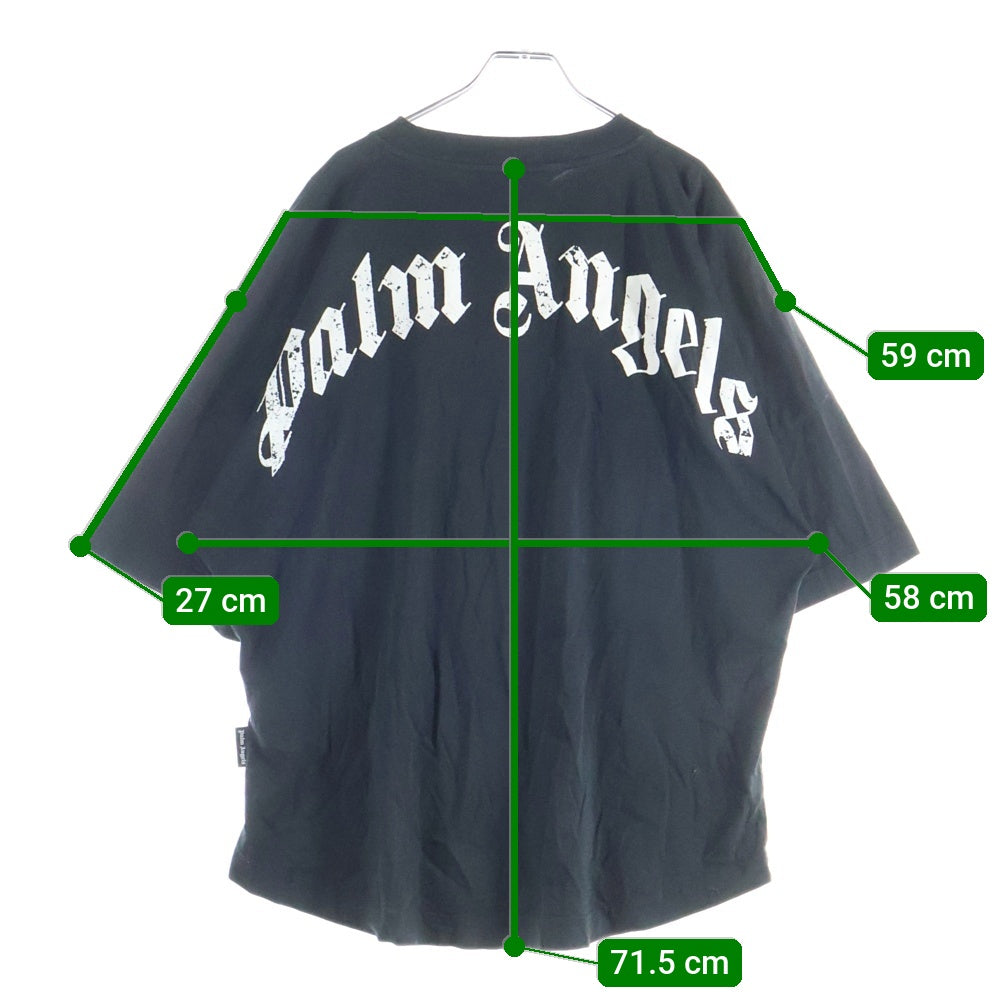 Palm Angels(パームエンジェルス) curved-logo T-shirt カーブドロゴプリント半袖カットソー Tシャツ ブラック PMAA002S25JER001