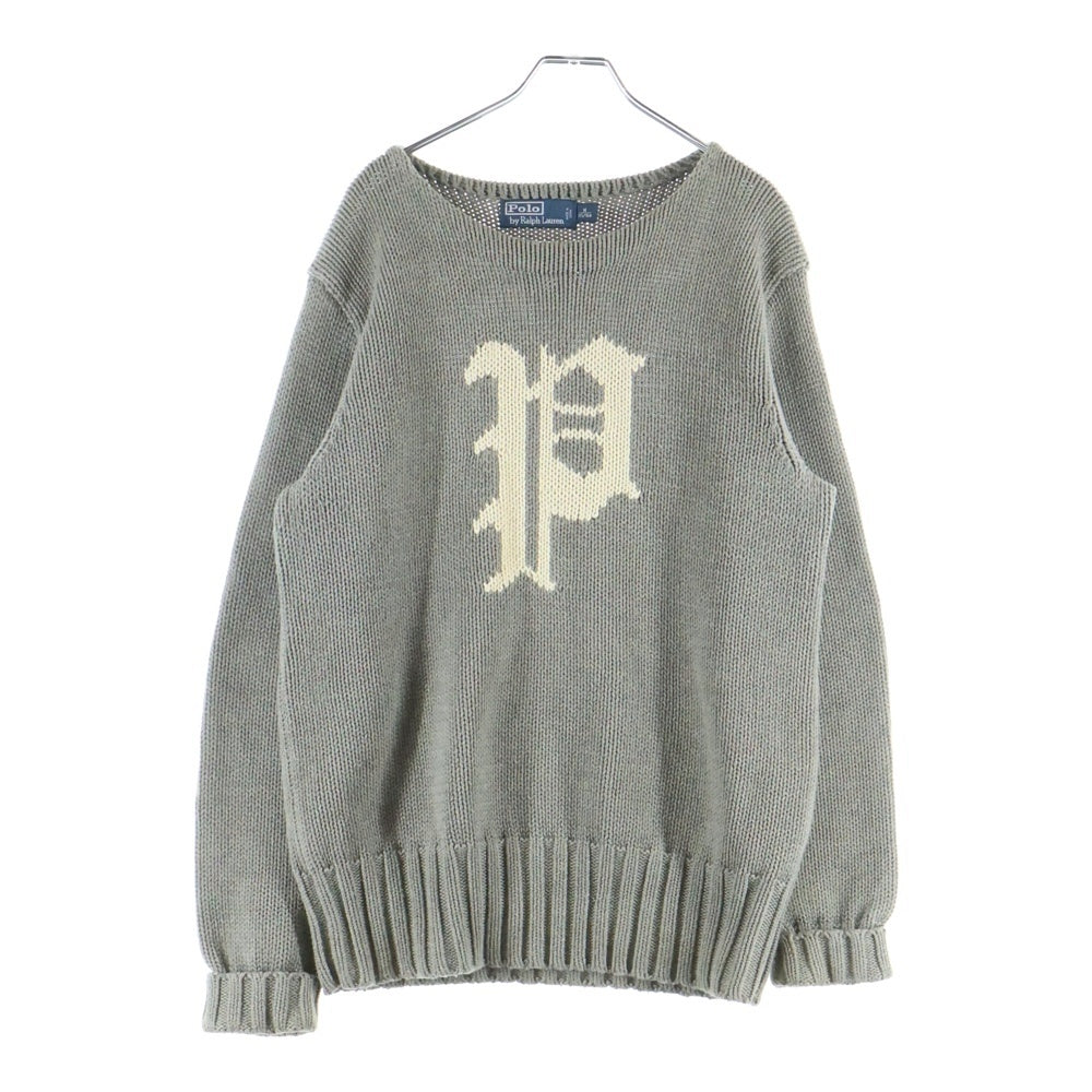 POLO RALPH LAUREN(ポロラルフローレン) COTTON SWEATER コットンロゴセーター ニット グレー