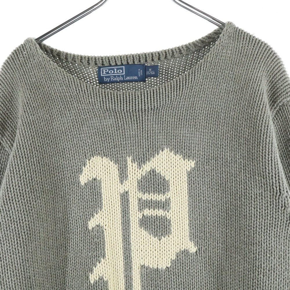 POLO RALPH LAUREN(ポロラルフローレン) COTTON SWEATER コットンロゴセーター ニット グレー
