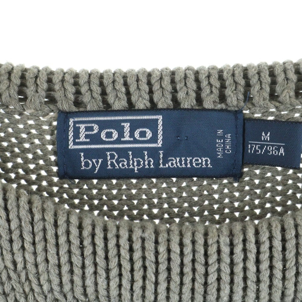 POLO RALPH LAUREN(ポロラルフローレン) COTTON SWEATER コットンロゴセーター ニット グレー