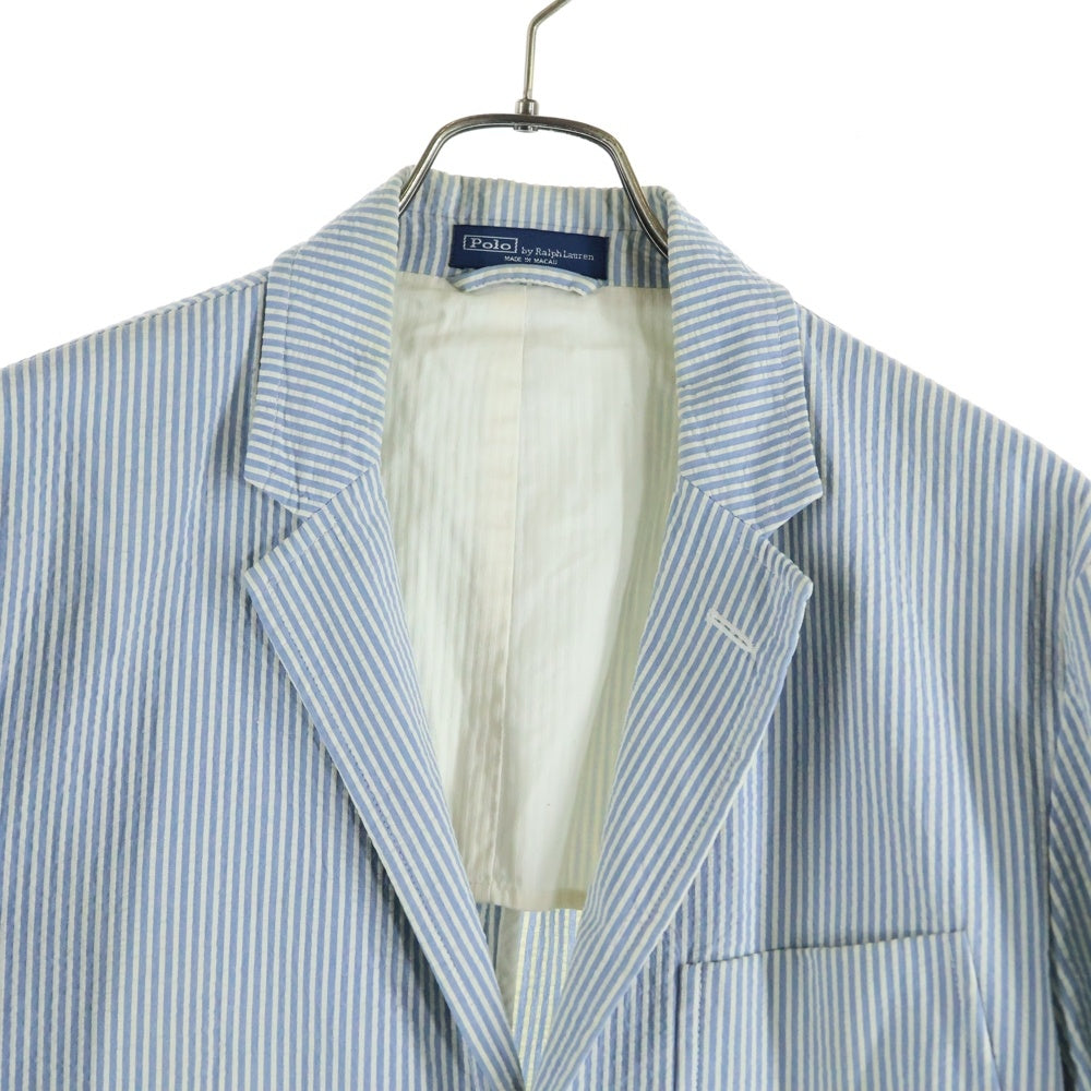 POLO RALPH LAUREN(ポロラルフローレン) SEERSUCKER 3B TAILORED JACKET シアサッカーストライプ3Bテーラードジャケット インディゴ/ホワイト