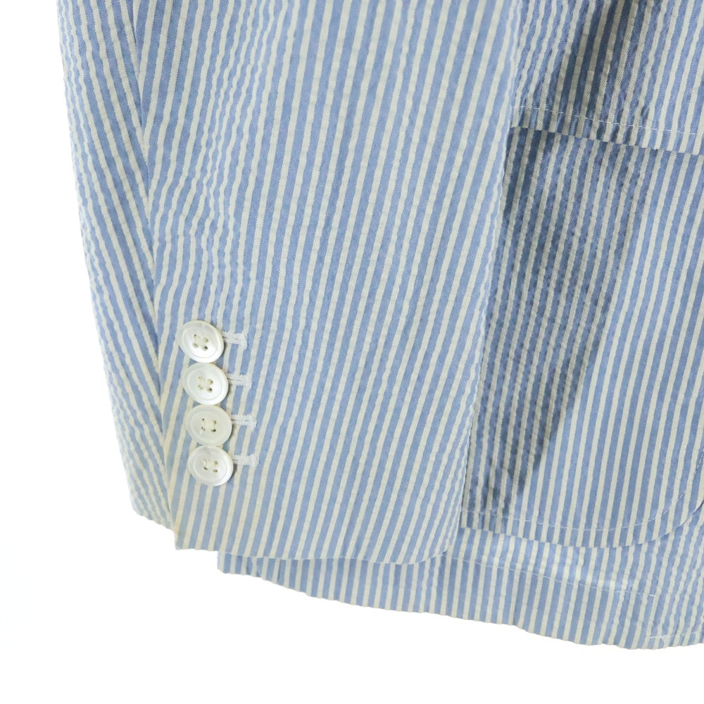 POLO RALPH LAUREN(ポロラルフローレン) SEERSUCKER 3B TAILORED JACKET シアサッカーストライプ3Bテーラードジャケット インディゴ/ホワイト