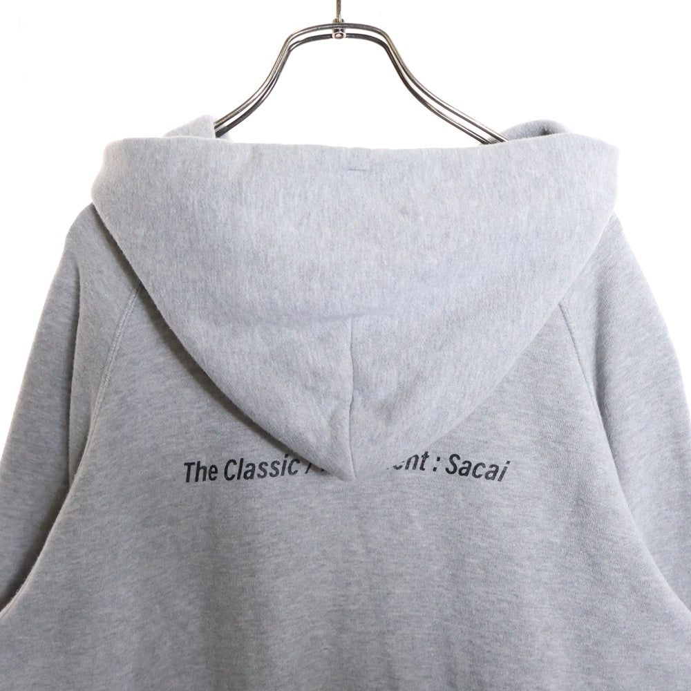 Sacai(サカイ) ×Fragment Design Logo Hoodie 21‐0315S ×フラグメント デザイン ロゴ プルオーバーパーカー フーディー グレー