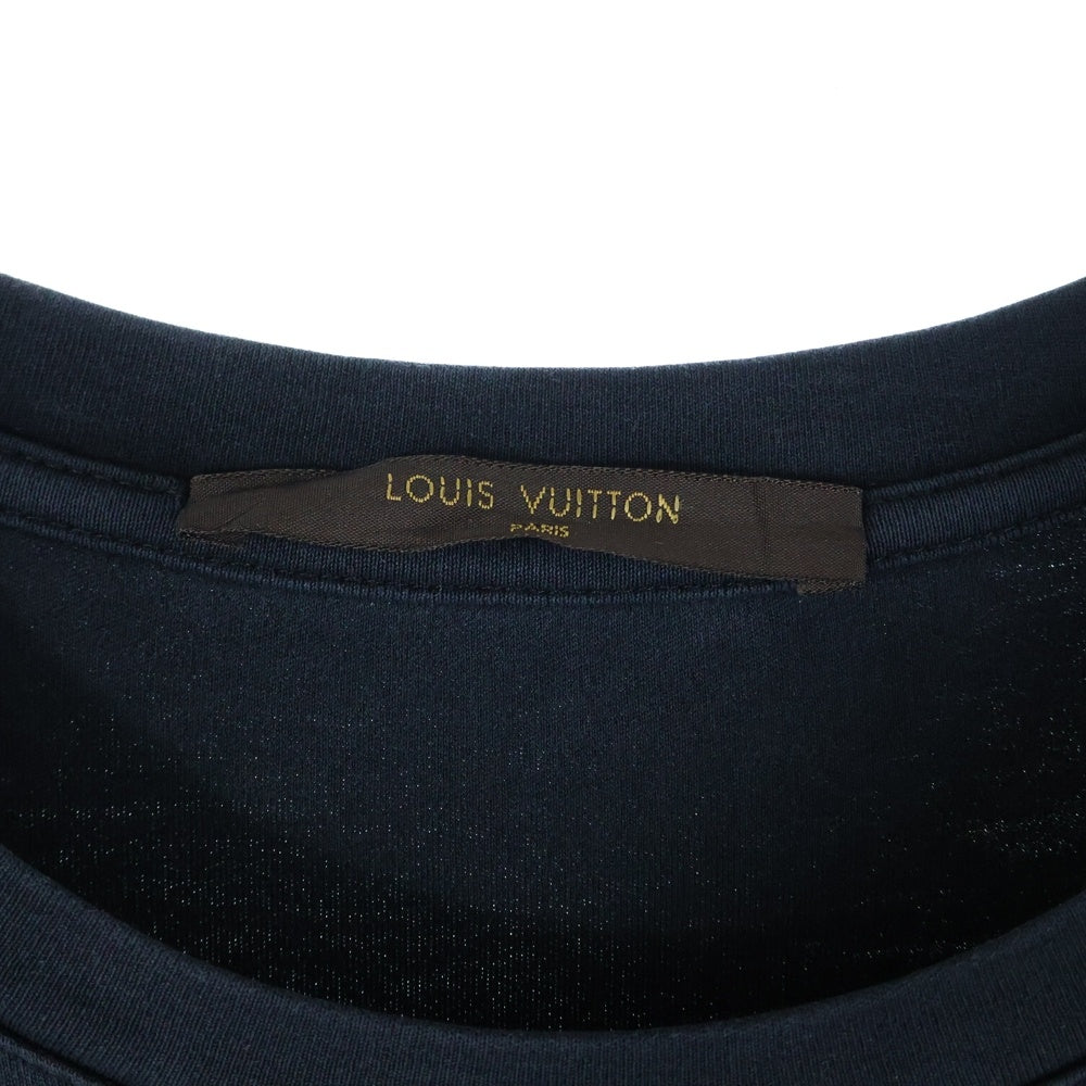 LOUIS VUITTON(ルイヴィトン) ダミエ フロントポケット クルーネック半袖Tシャツカットソー ブラック RM121M MSJR08CMS
