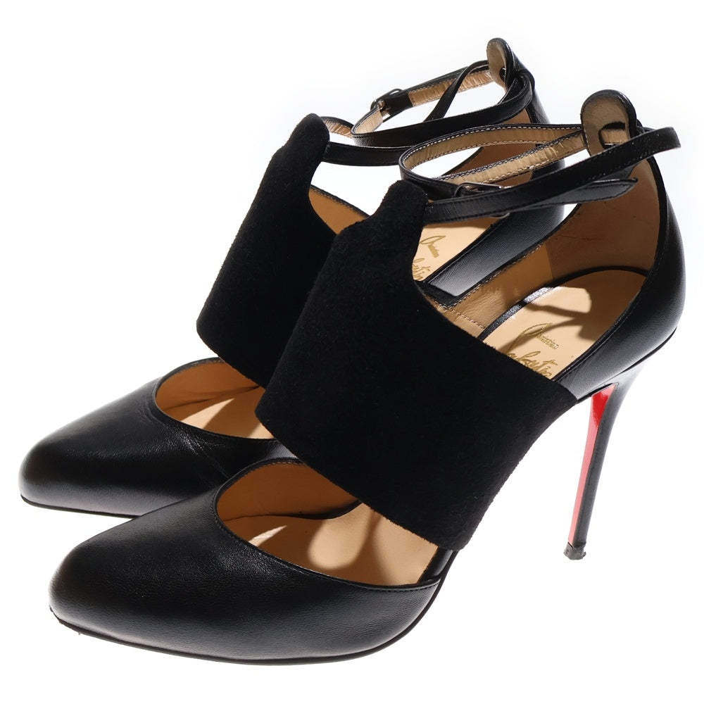 CHRISTIAN LOUBOUTIN(クリスチャンルブタン) TROTTER 100 NAPPA/VEAU VELOURS ベロア ハイヒール パンプス レディース ブラック
