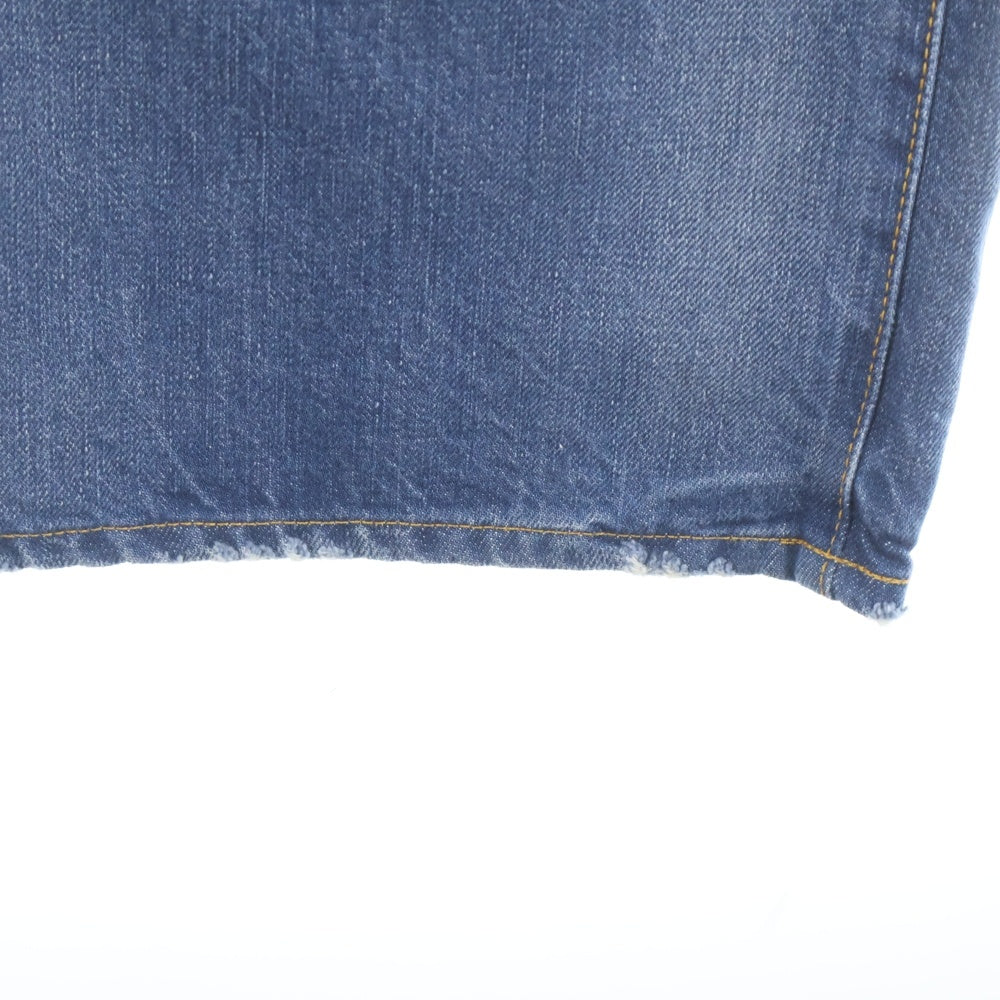 45RPM(フォーティーファイブアールピーエム) ダメージ加工 バックワンポイントロゴ刺繍 おこめデニムパンツ ジーンズ インディゴ レディース 5076946