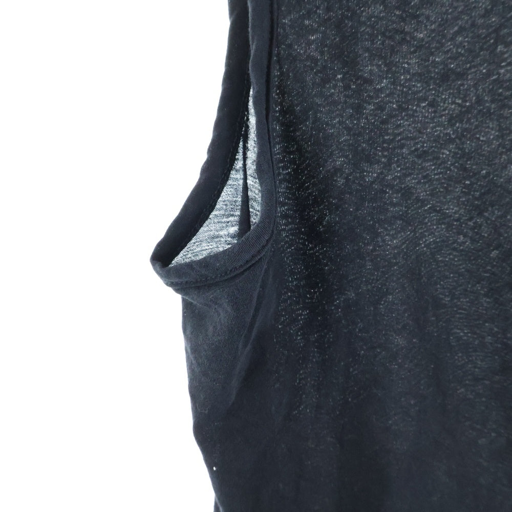 Yohji Yamamoto + NOIR(ヨウジヤマモトプリュスノアール) ノースリーブ フーデッド ジップアップパーカー フーディ ブラック ND-T19-081