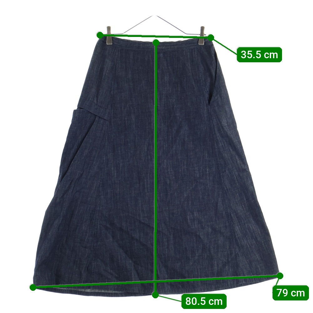 Y's(ワイズ) Denim Long Skirt YW-S06-006 デニム地 フレア ロングスカート インディゴ レディース
