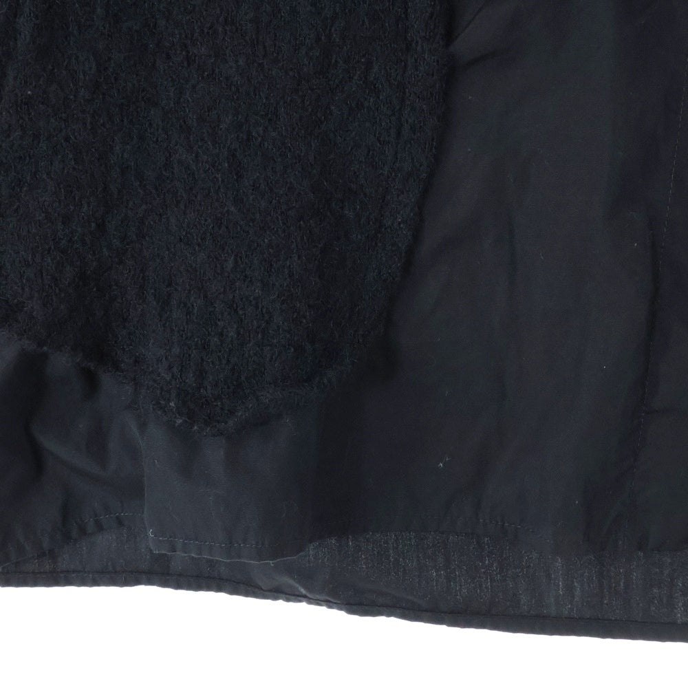 Y's(ワイズ) Wool Design Long Sleeve Shirt YC-B06-802 フロントウールデザイン 長袖ドッキングシャツ ブラック
