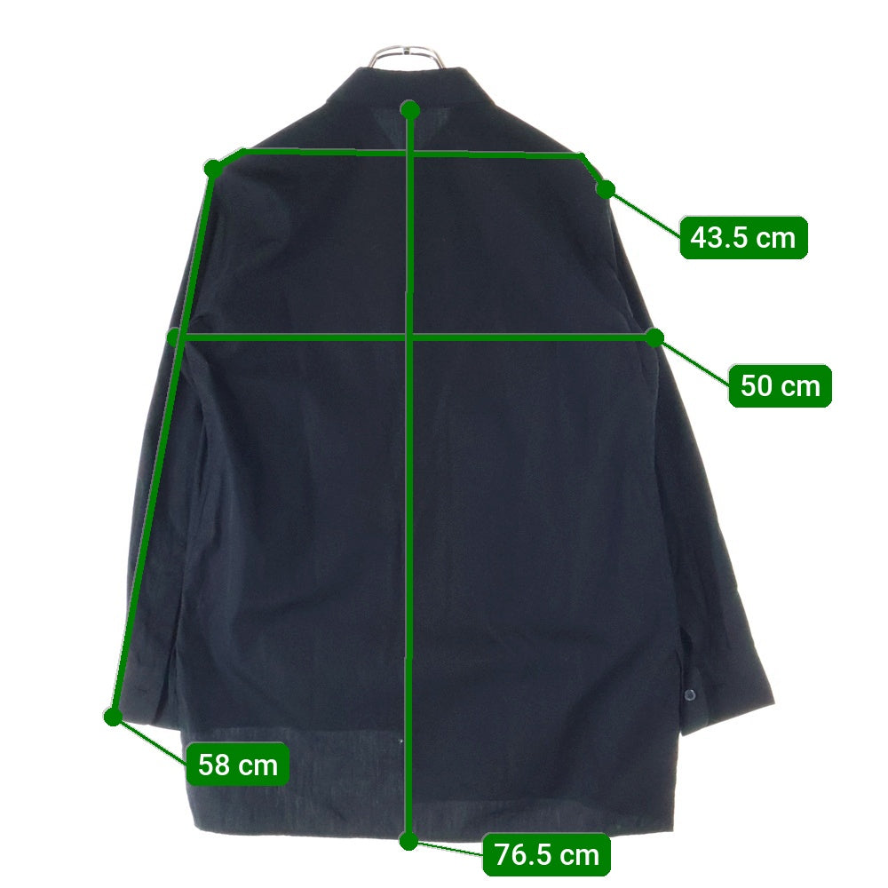 Y's(ワイズ) Wool Design Long Sleeve Shirt YC-B06-802 フロントウールデザイン 長袖ドッキングシャツ ブラック