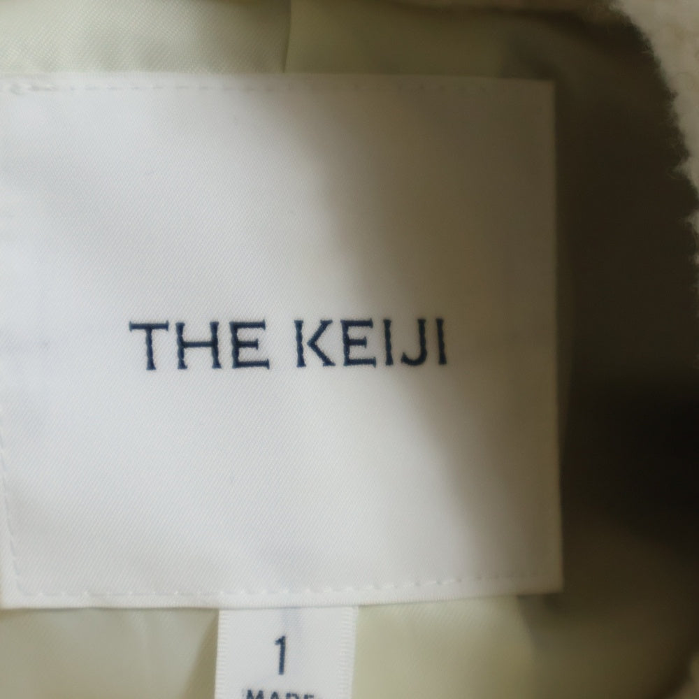 NO BRAND(ノーブランド) THE KEIJI 【ザ・ケイジ】 ナイロン ウール ドッキング ジップアップボアジャケット レディース アイボリー/グレー