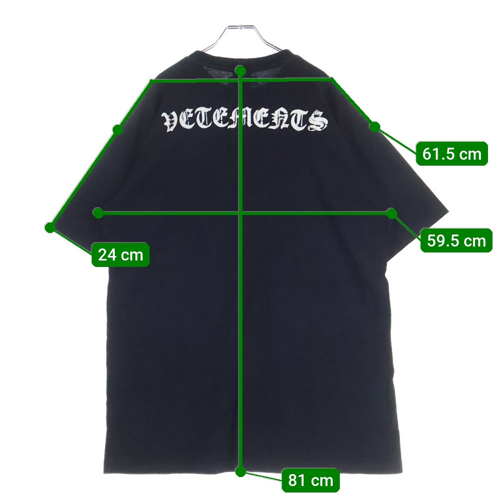 VETEMENTS(ヴェトモン) 21SS Anarchy Gothic Logo T Shirt UE51TR640B アナーキー ゴシックロゴ クルーネック半袖Tシャツカットソー ブラック