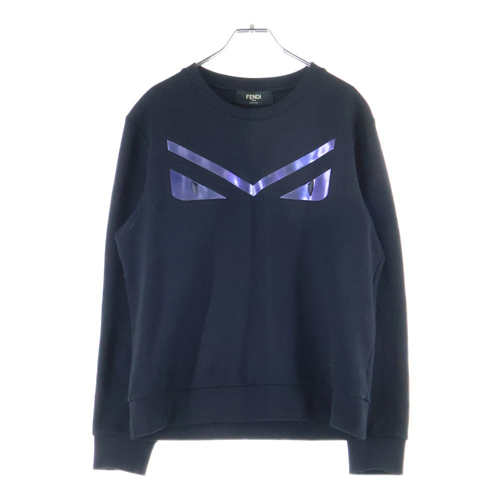 FENDI(フェンディ) 18AW Monster Eyes Crowneck Sweatshirt FAF535 モンスターアイ クルーネック長袖スウェットトレーナー ブラック