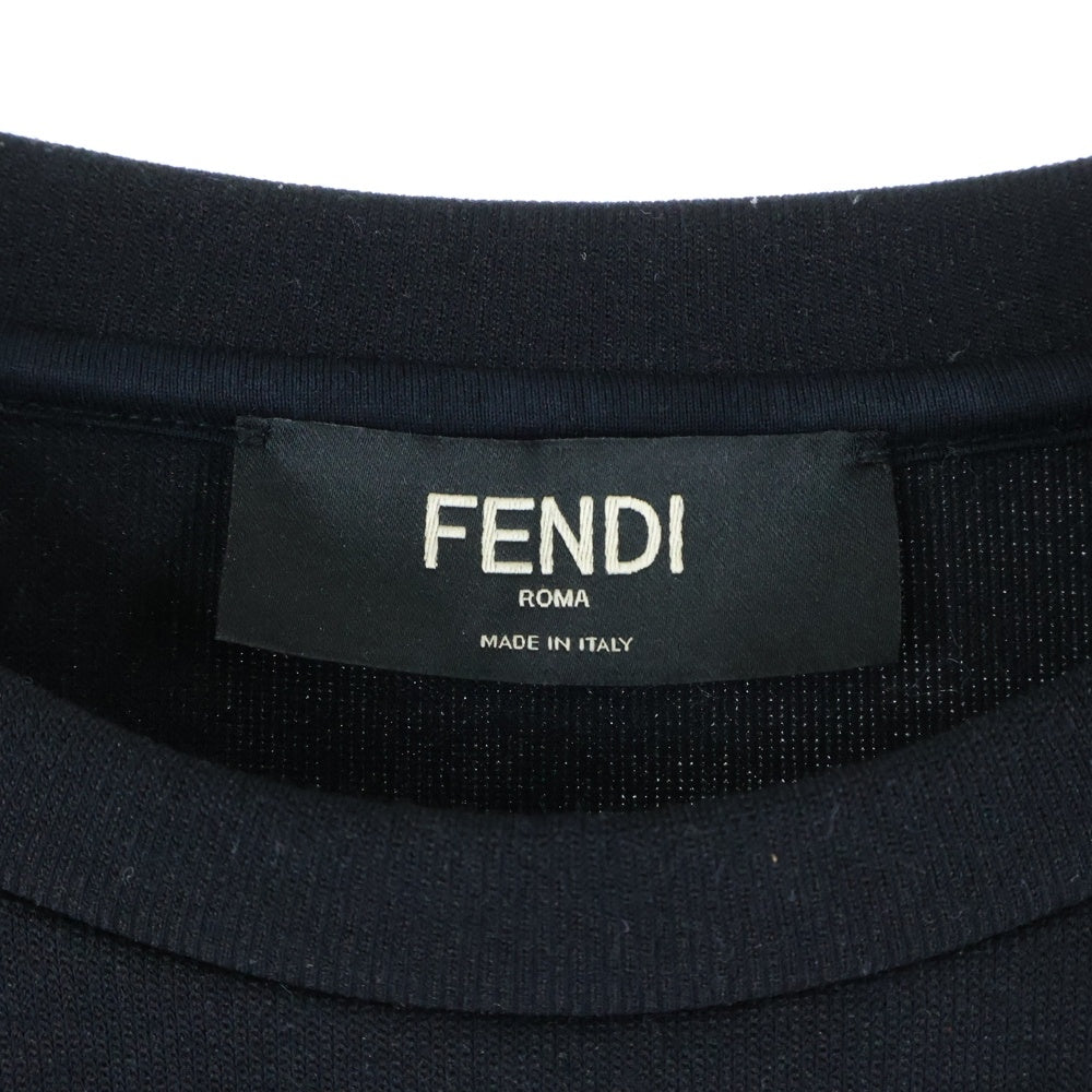 FENDI(フェンディ) 18AW Monster Eyes Crowneck Sweatshirt FAF535 モンスターアイ クルーネック長袖スウェットトレーナー ブラック