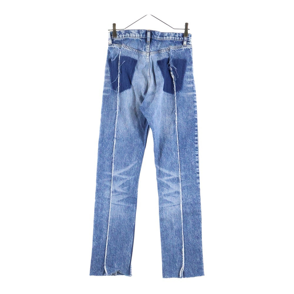 MM6 Maison Margiela(エムエムシックスメゾンマルジェラ) 21SS 再構築 トリム リサイクルジーンズ ダメージデニムパンツ インディゴ S51LA0139 S30744 レディース