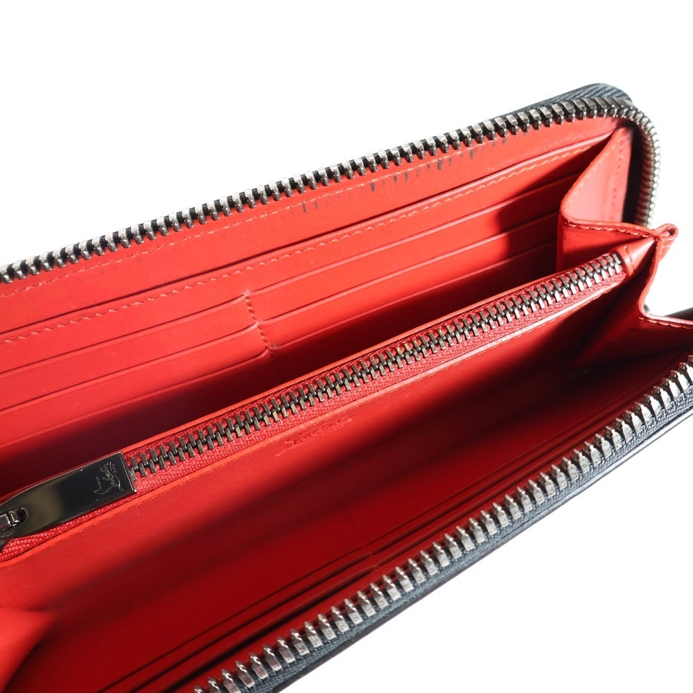 CHRISTIAN LOUBOUTIN(クリスチャンルブタン) Panettone パネトーネ ラバー切替レザーロングウォレット 長財布 ブラック/レッド 3195051 H734