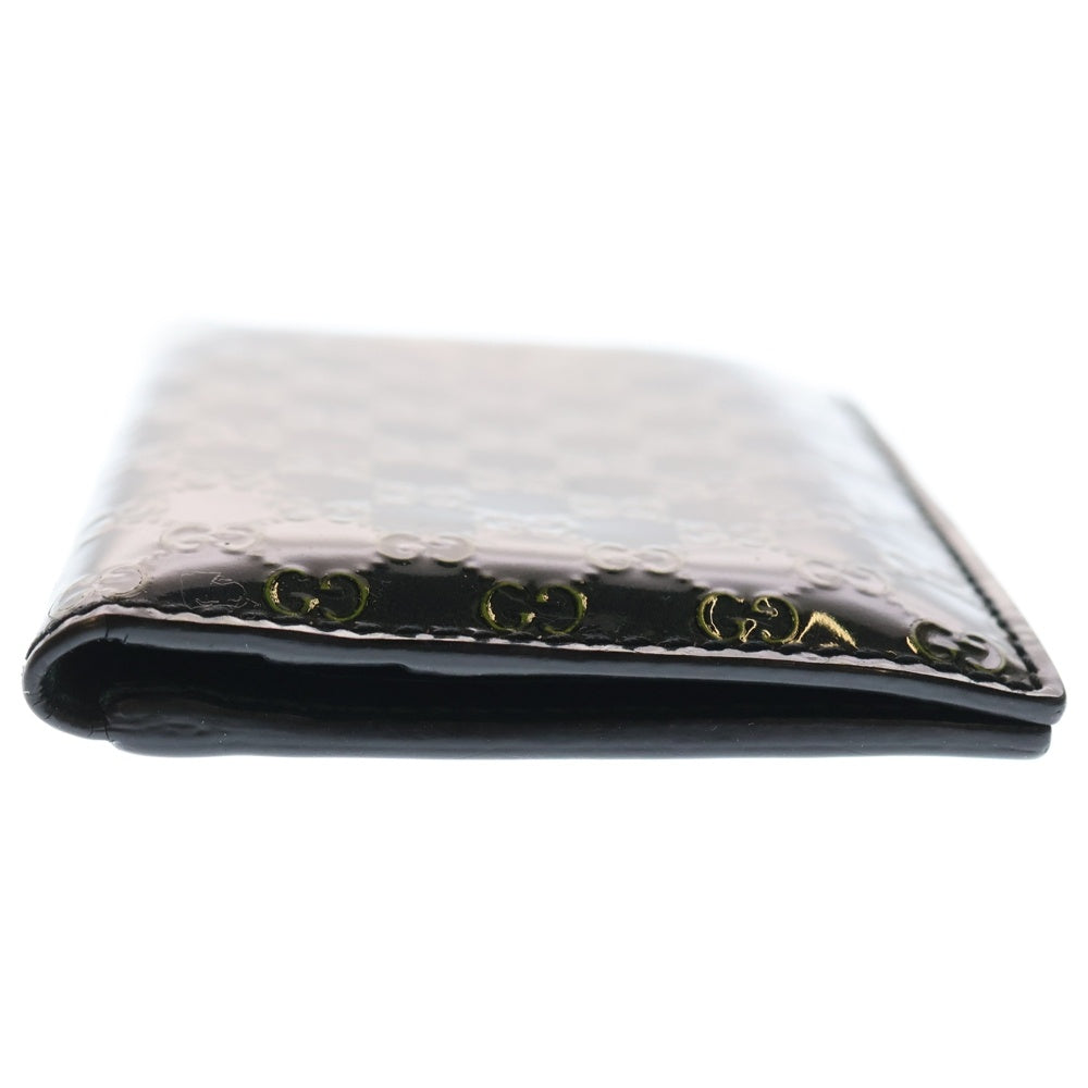 GUCCI(グッチ) Micro Gucci Sima Card Pass Case 146231 マイクロ グッチシマ パテントレザー カードケース パスケース グリーン