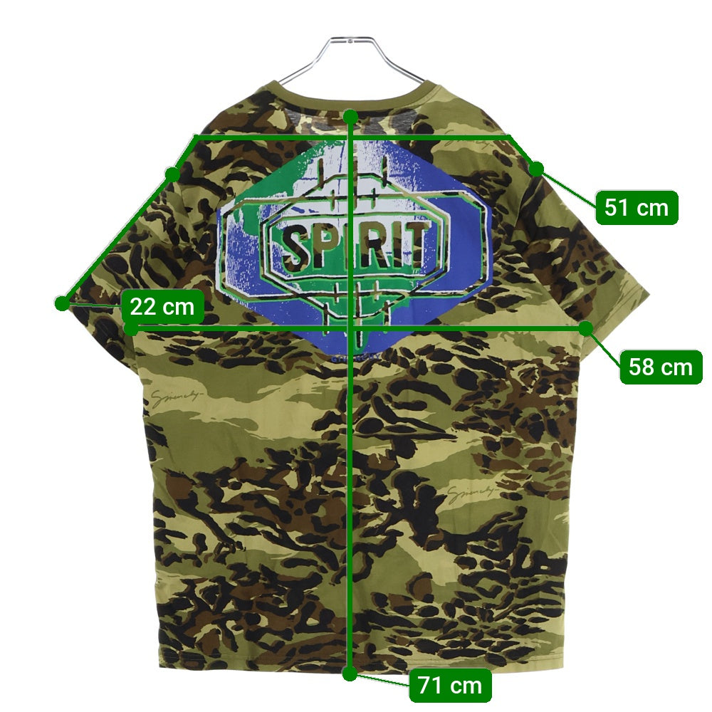 GIVENCHY(ジバンシィ) SPIRIT S/S Tee BM70V012P5 バックプリントクルーネック半袖Tシャツカットソー カモ