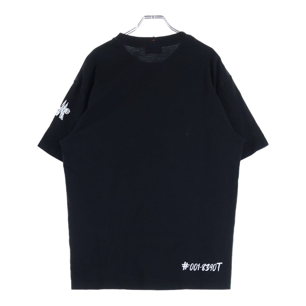MONCLER(モンクレール) 21AW LOGO PRINT SS T-SHIRT G20978C00001 フロントロゴプリントクルーネック半袖Tシャツカットソー ブラック