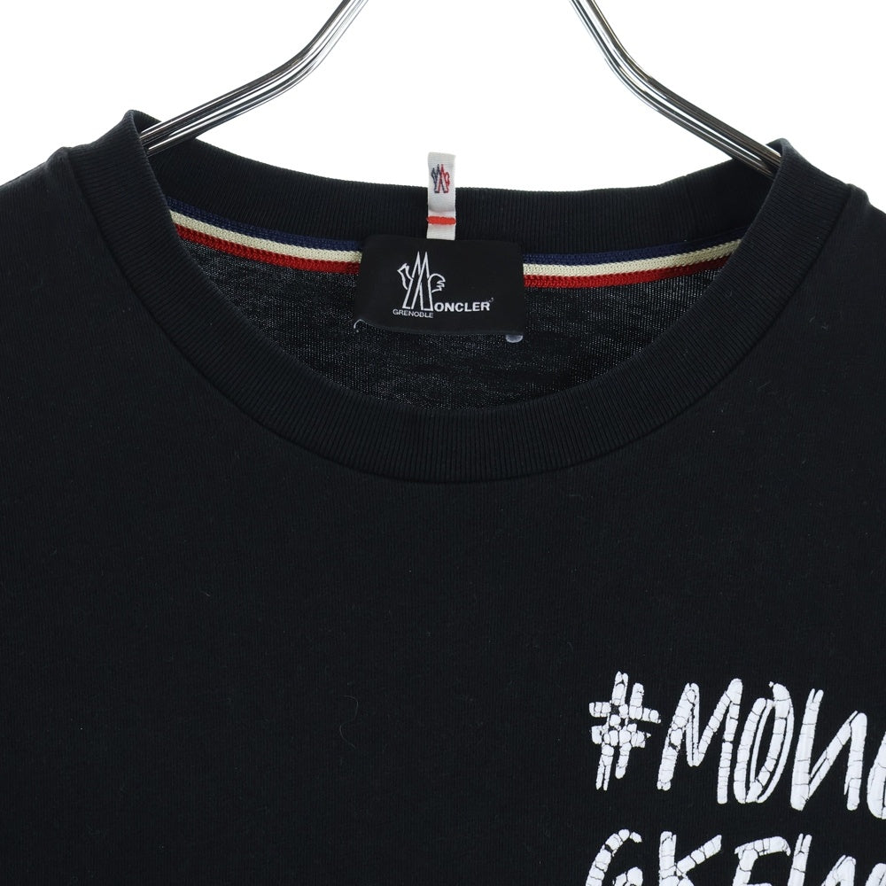 MONCLER(モンクレール) 21AW LOGO PRINT SS T-SHIRT G20978C00001 フロントロゴプリントクルーネック半袖Tシャツカットソー ブラック