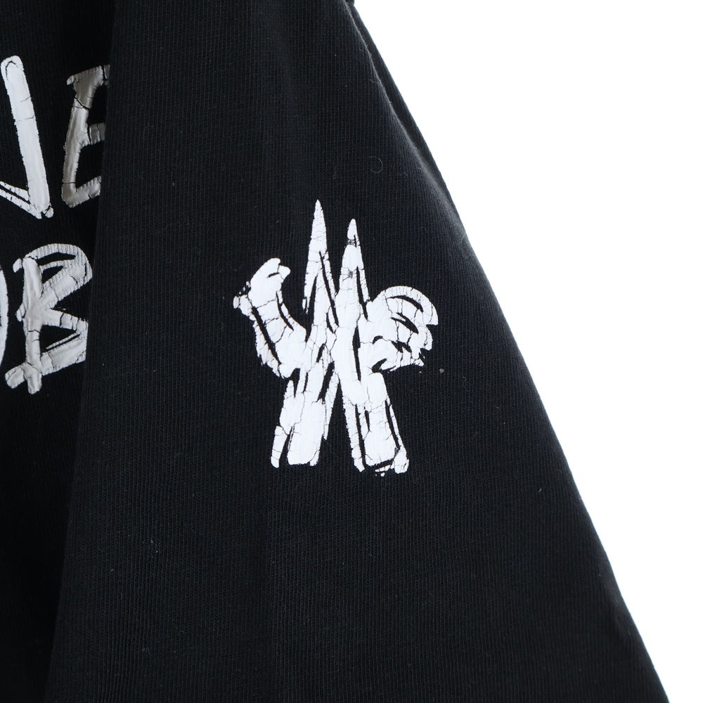 MONCLER(モンクレール) 21AW LOGO PRINT SS T-SHIRT G20978C00001 フロントロゴプリントクルーネック半袖Tシャツカットソー ブラック