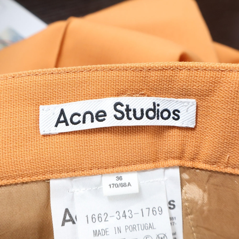 Acne Studios(アクネ ストゥディオズ) 22AW クロップドフレアトラウザーズ スラックス オレンジ レディース FN-WN-TROU000651