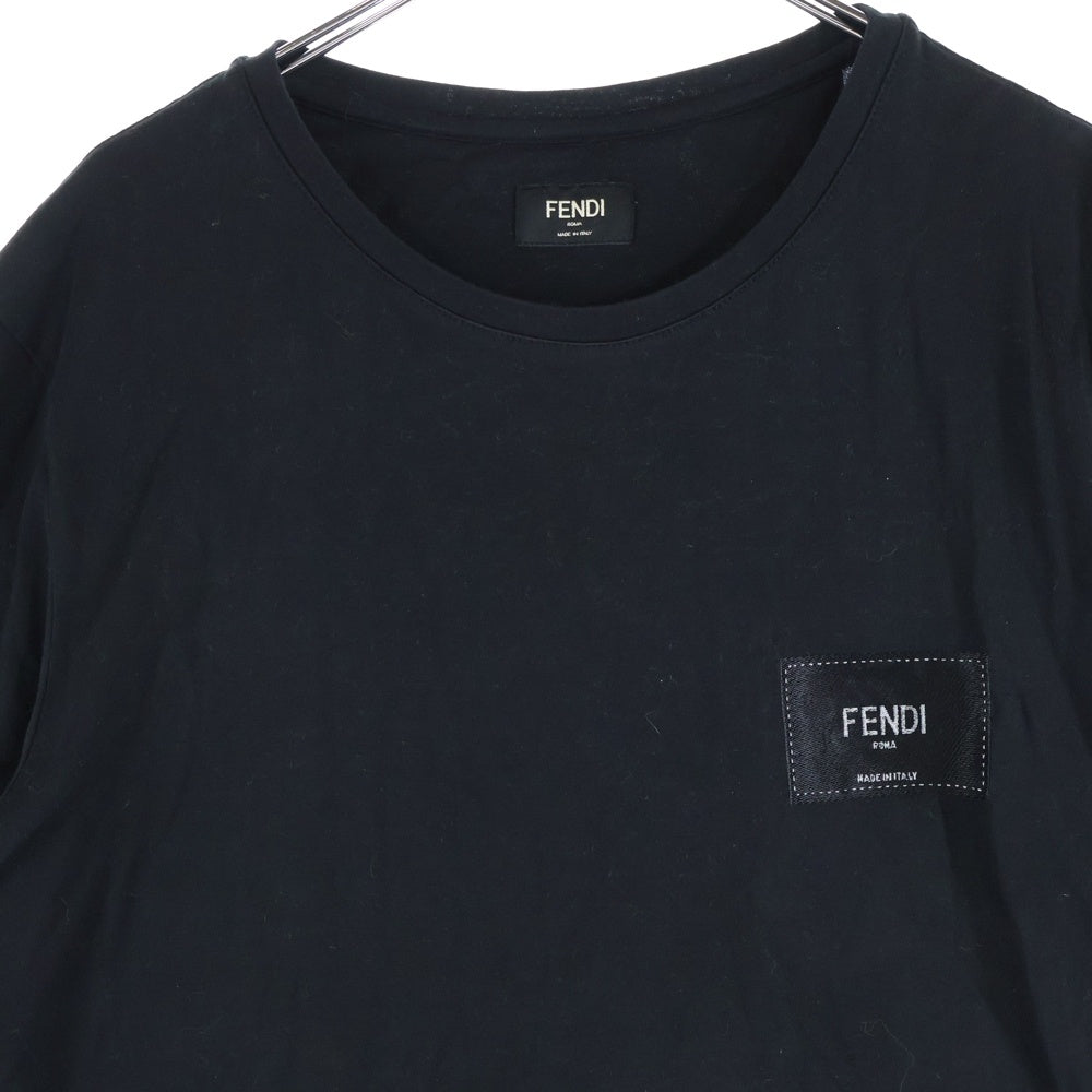 FENDI(フェンディ) 22SS Logo Patch Tee FY0894 A9RL フロントロゴパッチクルーネック半袖Tシャツカットソー ブラック