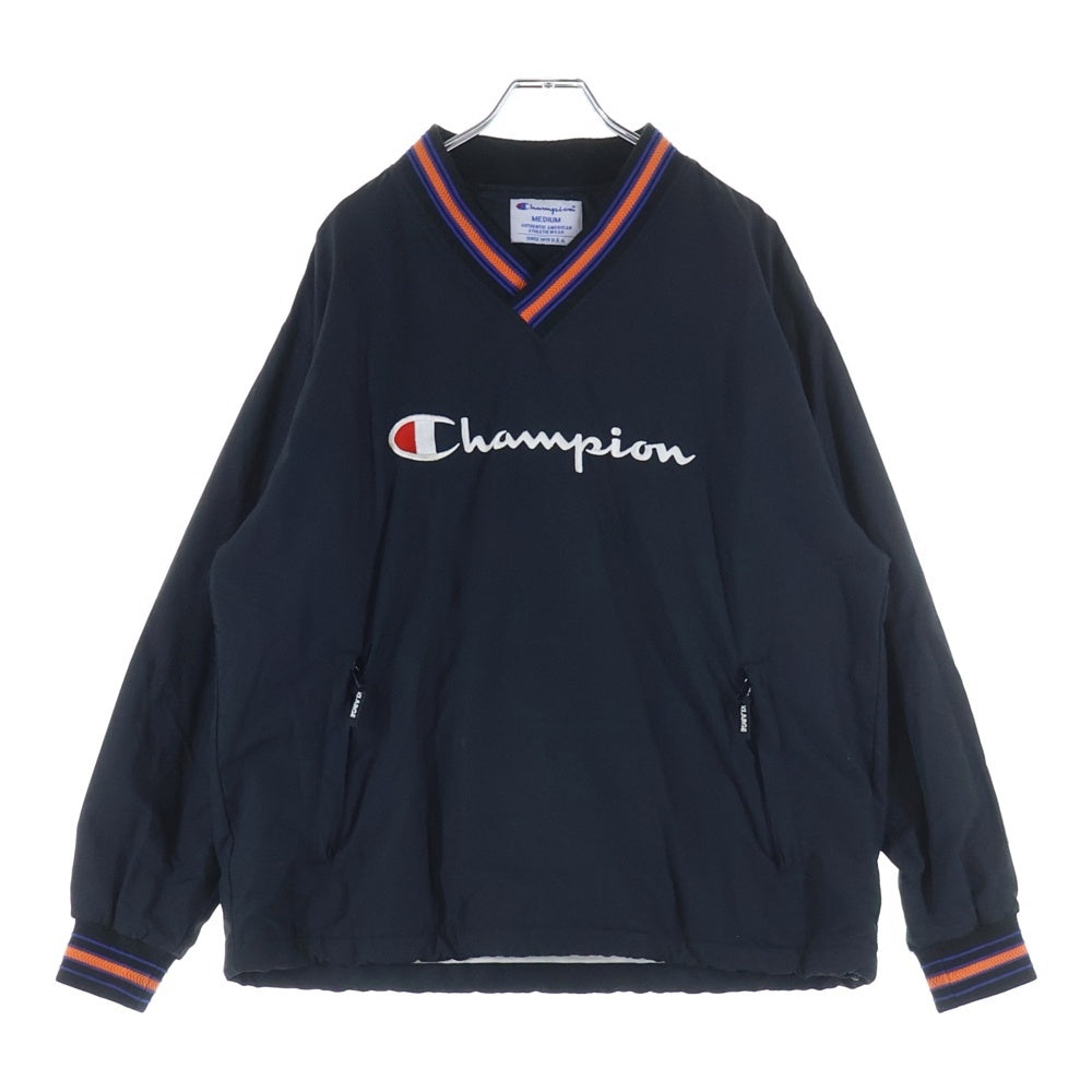 CHAMPION(チャンピオン) ×XLARGE ACTION JACKET C8-R607 ×エクストララージ ロゴ ナイロン プルオーバージャケット アクションジャケット ブラック