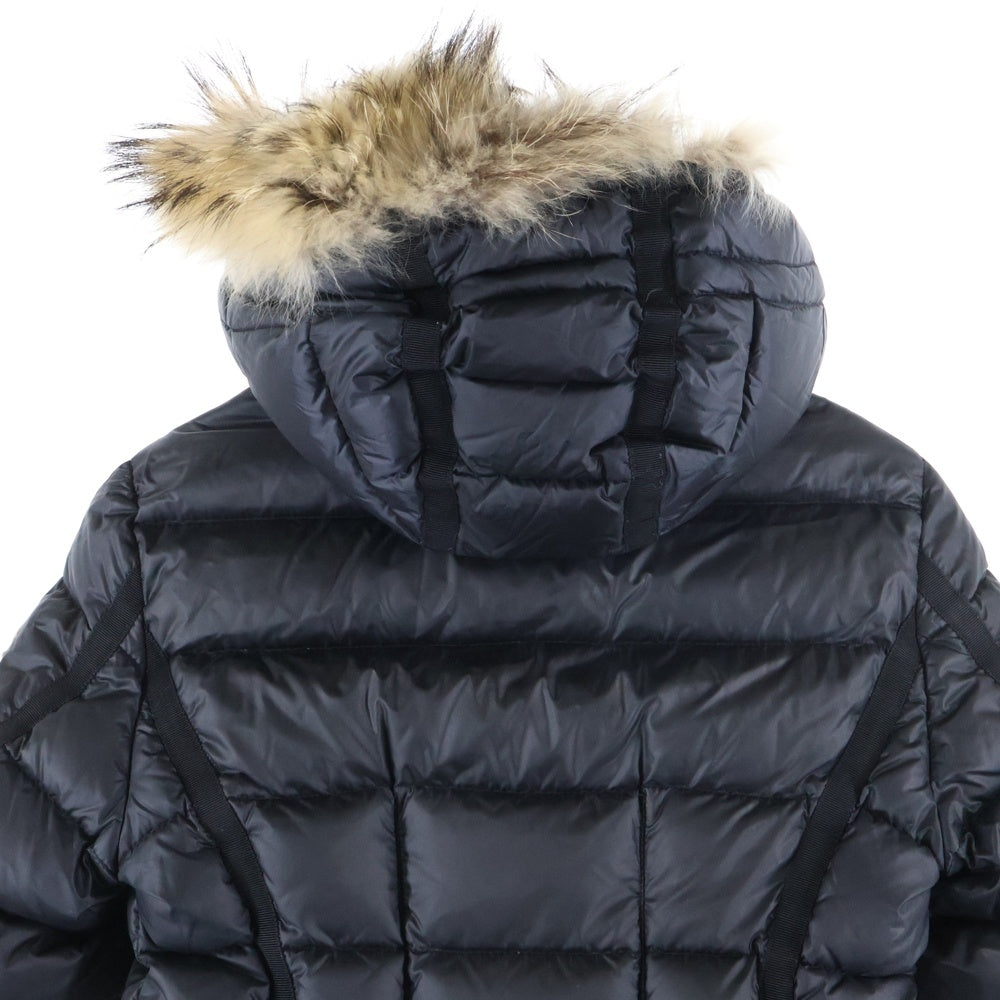 MONCLER(モンクレール) 16AW HERMIFUR エルミファー フーデッド ジップアップ ダウン ロング ジャケット コート ブラック レディース B20934990015 53048