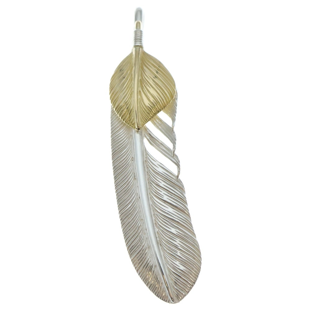 THE SUN (ザサン) K18ハート大フェザー 銀線巻き R 上金大フェザー 右向き シルバー/ゴールド