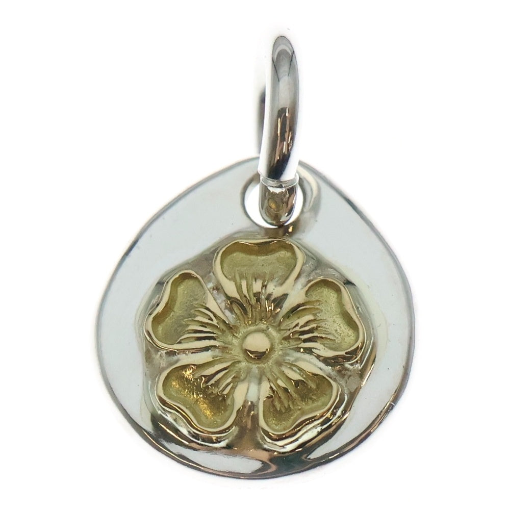 NO BRAND(ノーブランド) THE SUN (ザサン) 極小シルバーチャーム K18フラワーポイント シルバー/ゴールド