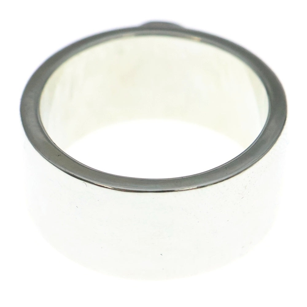 NO BRAND(ノーブランド) THE SUN (ザサン) 平打ちリング シルバー浮きイーグルメタル斜め飛び 10mm 指輪 シルバー