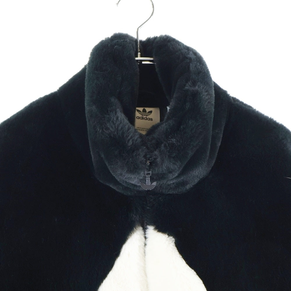 adidas(アディダス) Big Logo Fur Jacket HC0323 A6A001 ビッグロゴ ファーボア ジャケット ブラック/ホワイト