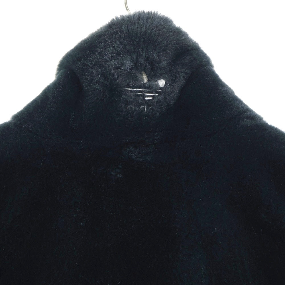 adidas(アディダス) Big Logo Fur Jacket HC0323 A6A001 ビッグロゴ ファーボア ジャケット ブラック/ホワイト
