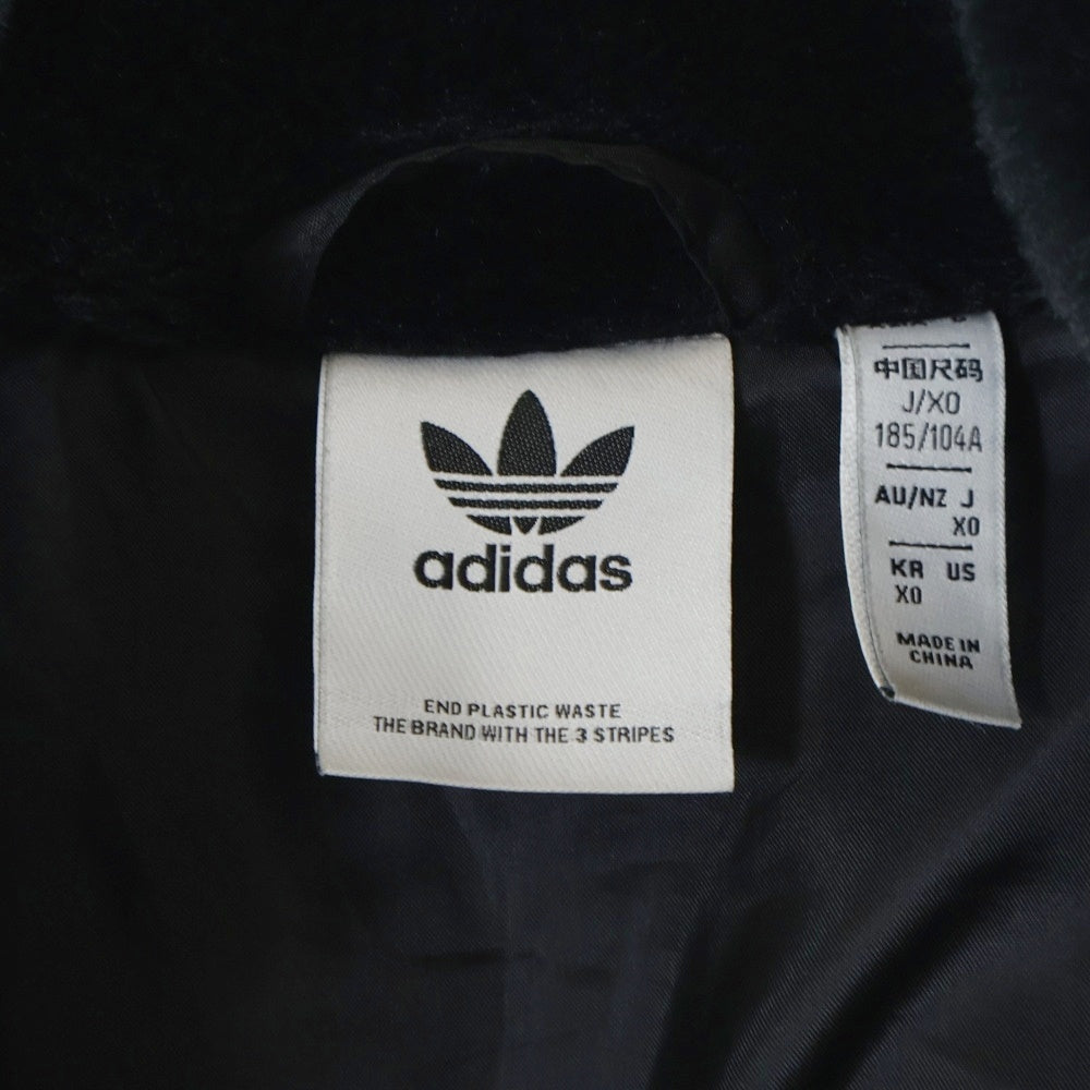 adidas(アディダス) Big Logo Fur Jacket HC0323 A6A001 ビッグロゴ ファーボア ジャケット ブラック/ホワイト