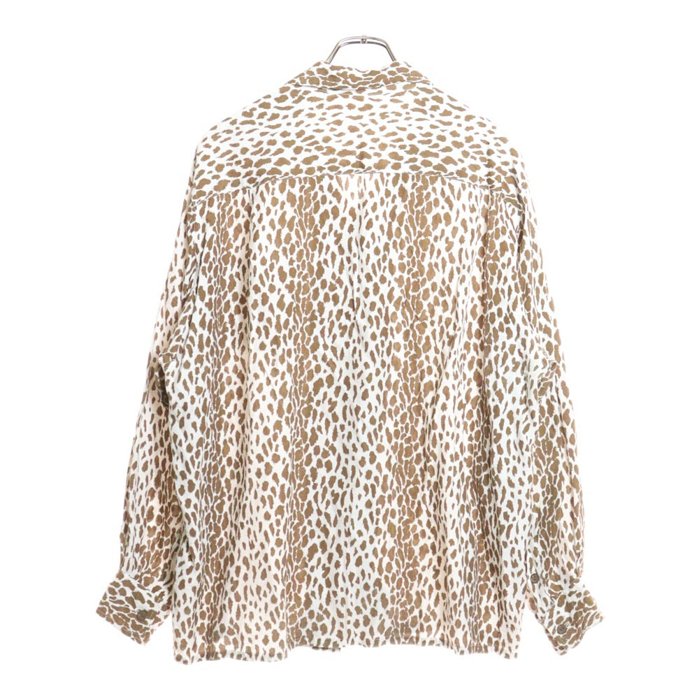 WACKO MARIA(ワコマリア) 24SS LEOPARD OPEN COLLAR SHIRT HAWAIIAN SHIRT 24SSE-WMS-HI01 レオパード オープンカラー ハワイアンシャツ 長袖シャツ ブラウン/ホワイト