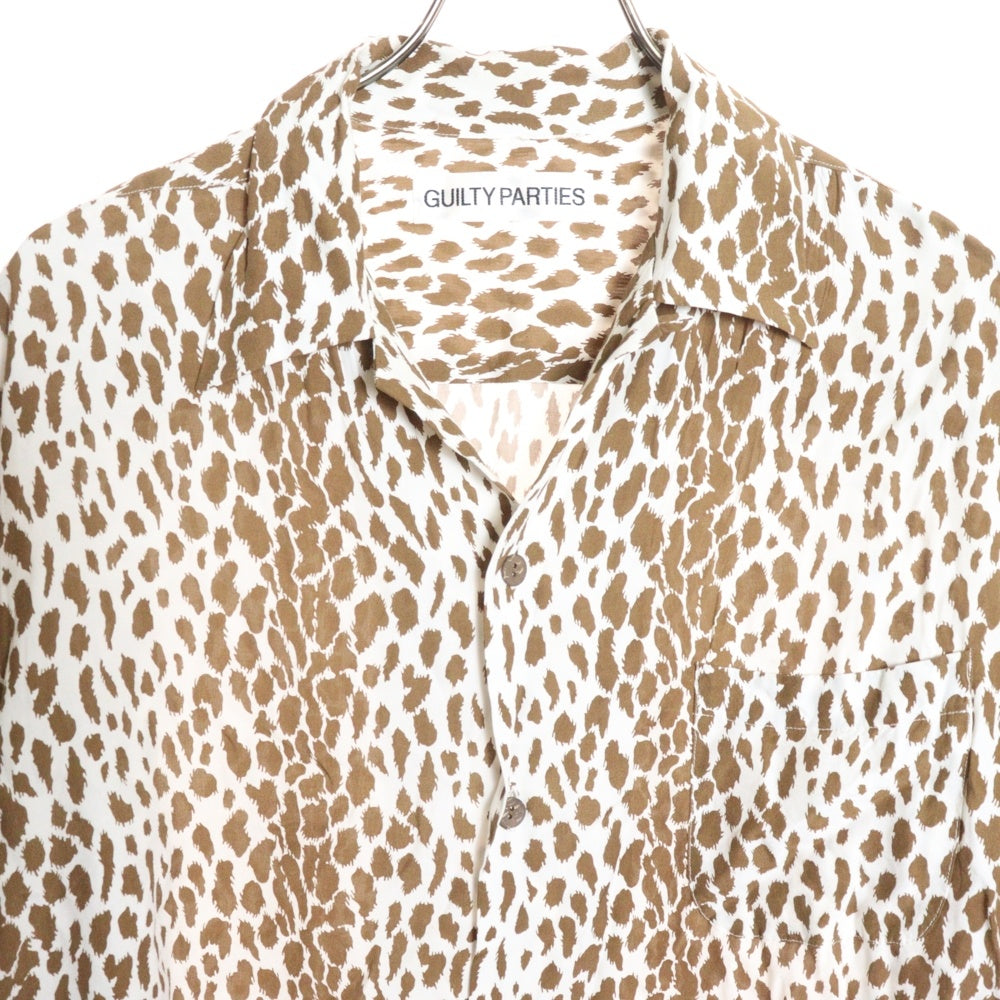 WACKO MARIA(ワコマリア) 24SS LEOPARD OPEN COLLAR SHIRT HAWAIIAN SHIRT 24SSE-WMS-HI01 レオパード オープンカラー ハワイアンシャツ 長袖シャツ ブラウン/ホワイト