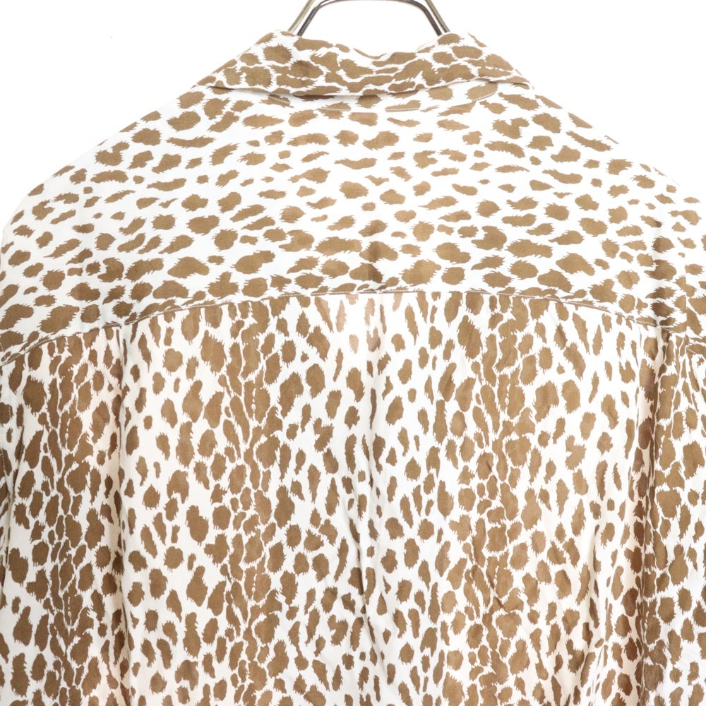 WACKO MARIA(ワコマリア) 24SS LEOPARD OPEN COLLAR SHIRT HAWAIIAN SHIRT 24SSE-WMS-HI01 レオパード オープンカラー ハワイアンシャツ 長袖シャツ ブラウン/ホワイト