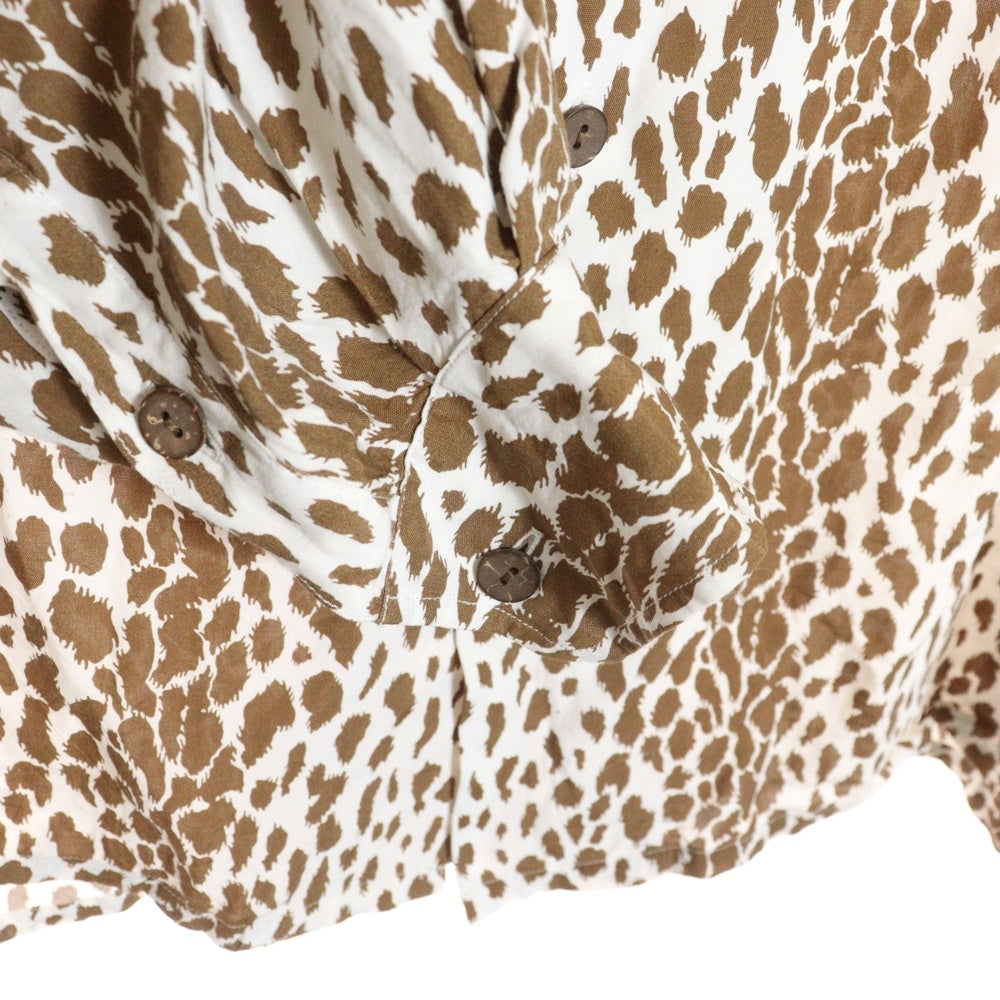 WACKO MARIA(ワコマリア) 24SS LEOPARD OPEN COLLAR SHIRT HAWAIIAN SHIRT 24SSE-WMS-HI01 レオパード オープンカラー ハワイアンシャツ 長袖シャツ ブラウン/ホワイト