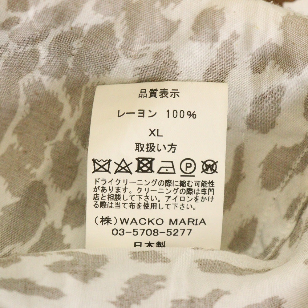 WACKO MARIA(ワコマリア) 24SS LEOPARD OPEN COLLAR SHIRT HAWAIIAN SHIRT 24SSE-WMS-HI01 レオパード オープンカラー ハワイアンシャツ 長袖シャツ ブラウン/ホワイト