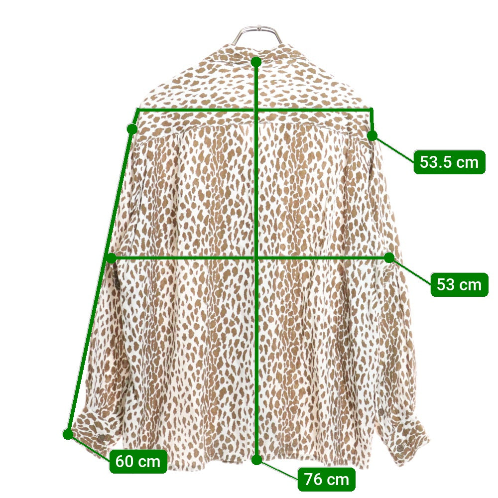 WACKO MARIA(ワコマリア) 24SS LEOPARD OPEN COLLAR SHIRT HAWAIIAN SHIRT 24SSE-WMS-HI01 レオパード オープンカラー ハワイアンシャツ 長袖シャツ ブラウン/ホワイト